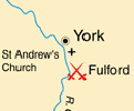 Mappa dellarea di York nella quale vengono rappresentati i luoghi della battaglia del 1066